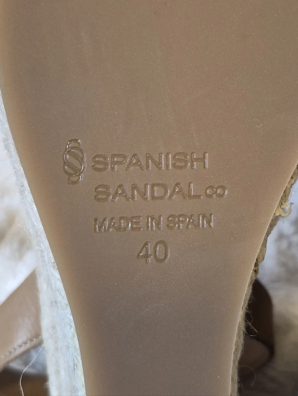 NEW Spanish Sandal Co Tan Leather Espadrille Wedge Sandals Open Toe Women's Sz 9